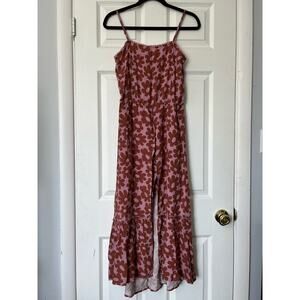 Art Class Retro Floral Maxi-Overlay Romper - Size XL
